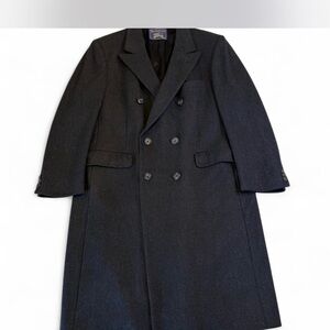 Vintage ‘Burberrys’ Black Double-Breasted Wool Trench Coat